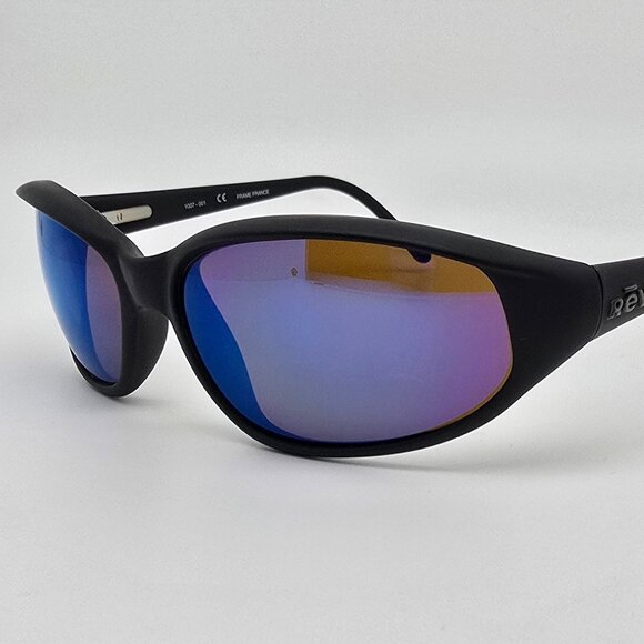 Revo 1007-001 Pro Matte Black Frame Blue Mirror Mineral Glass Lens Sunglasses